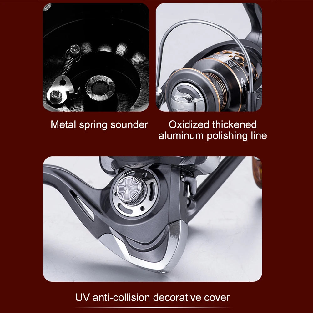 Spinning Fishing Reel With Wood Handle For Saltwater And Freshwater