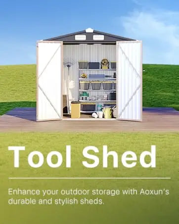 Metal Garden Tool Shed With Lockable Doors For Backyard