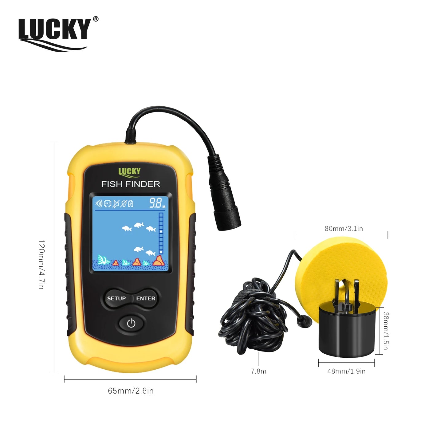 LUCKYLAKER FFC1108-1 Portable Sonar Fish Finder Alarm