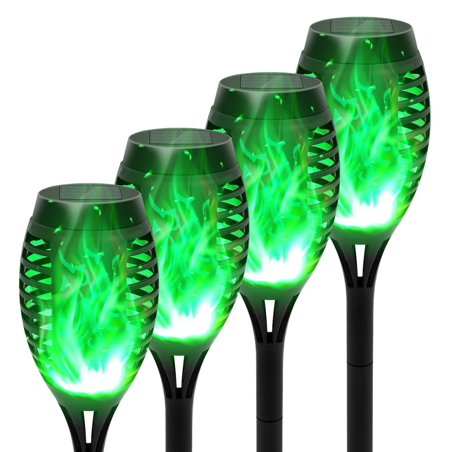 Solar Flame Torch Lights LED Outdoor Lawn Path Decor