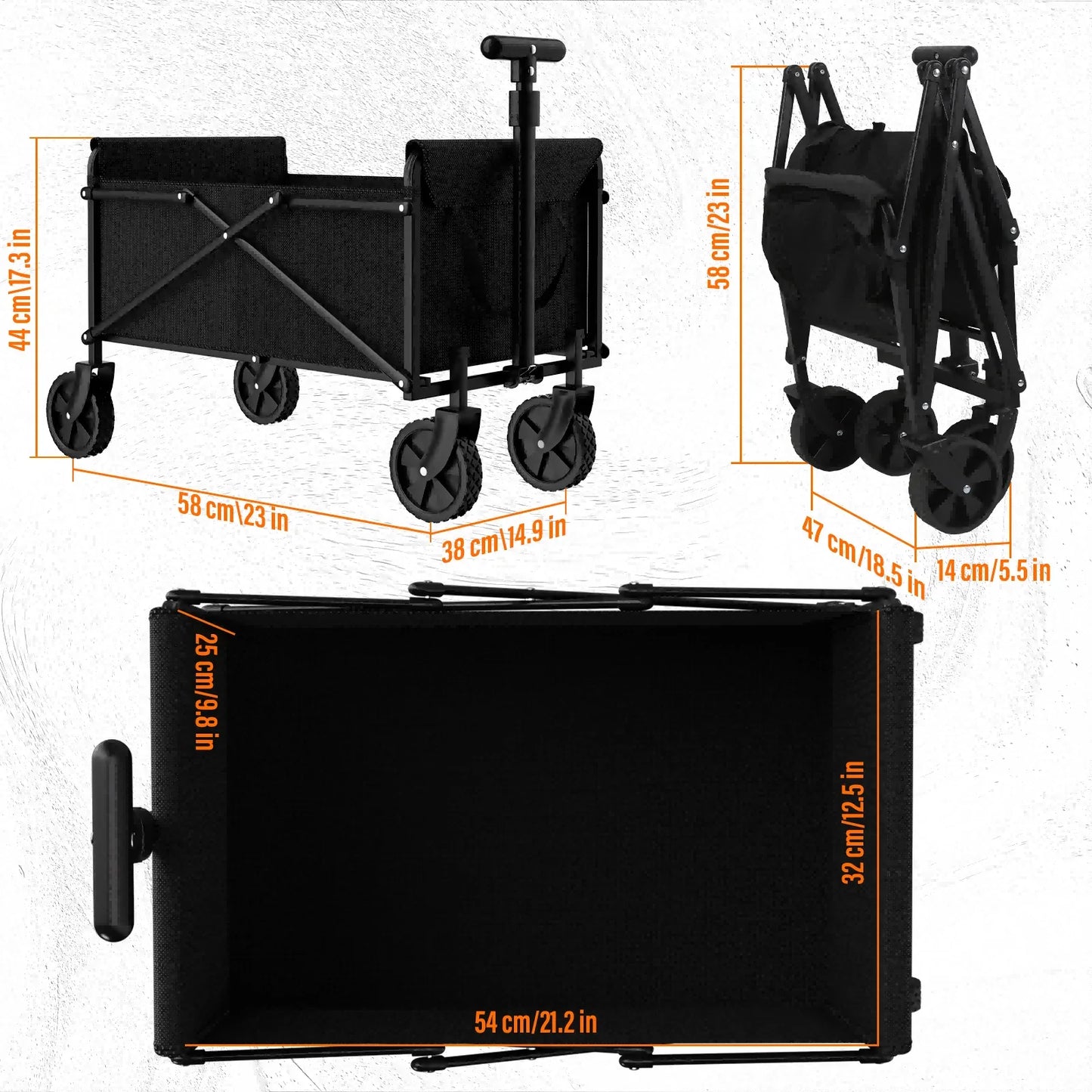 Outdoor Camping Handcart with Foldable Wheels for Easy Transport