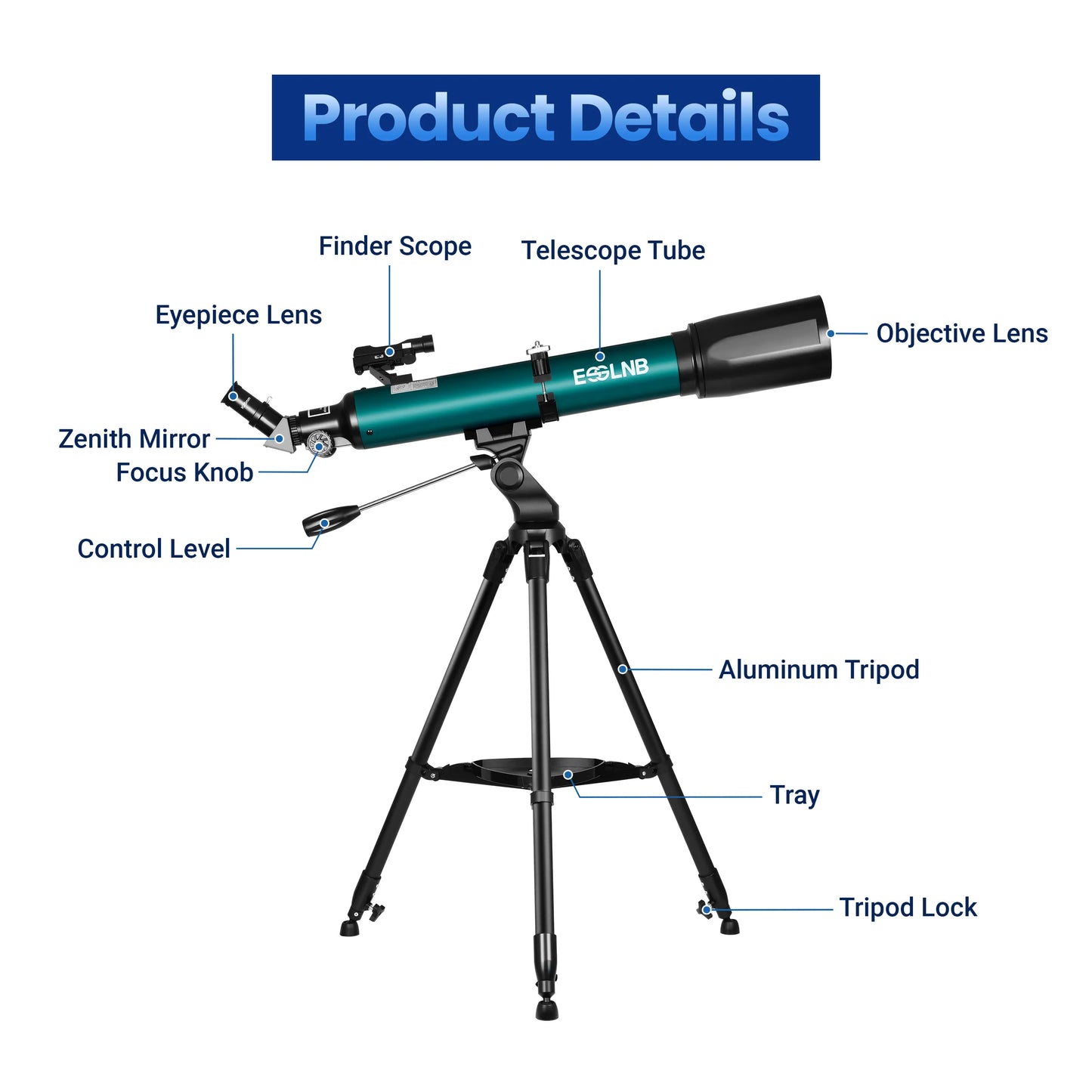 Astronomical Telescope 210x Magnification With Mobile Holder Stargazing App