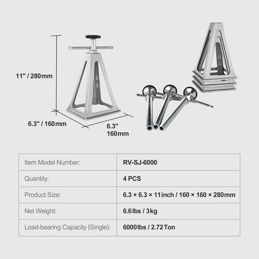 SucceBuy RV Stabilizer Jacks 4 Pack Aluminum Leveling Jacks