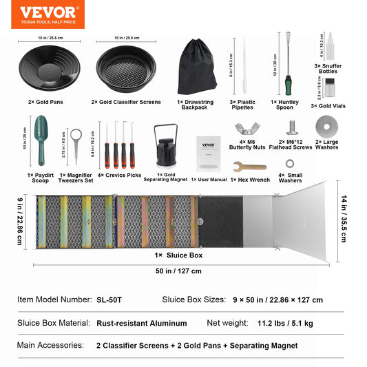 Hign-concerned Complete Sluice Box Gold Prospecting Kit