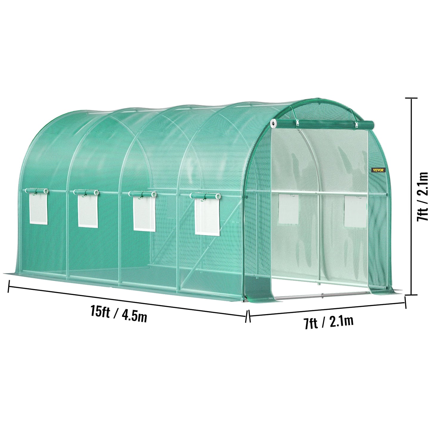 VEVOR Walk In Tunnel Greenhouse With Galvanized Frame Waterproof Cover