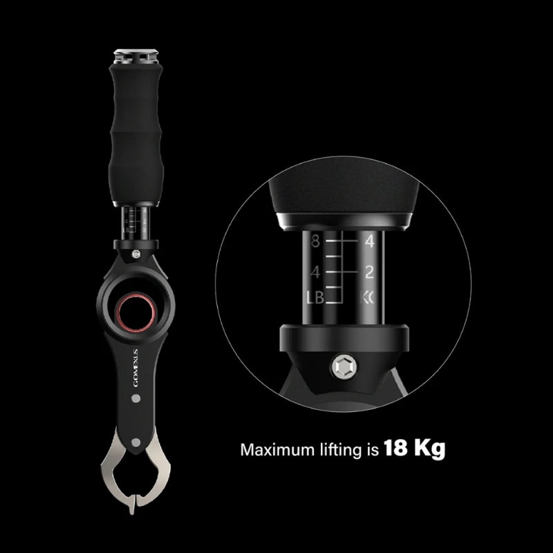 Gomexus Fish Lip Gripper with Scale Maximum 40 Pounds for Safe Handling Fish Easy Hook Removal Ideal Fishing Gifts for Men
