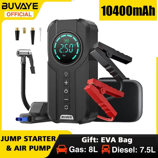 BUVAYE Car Jump Starter Air Pump Function Tire Inflator