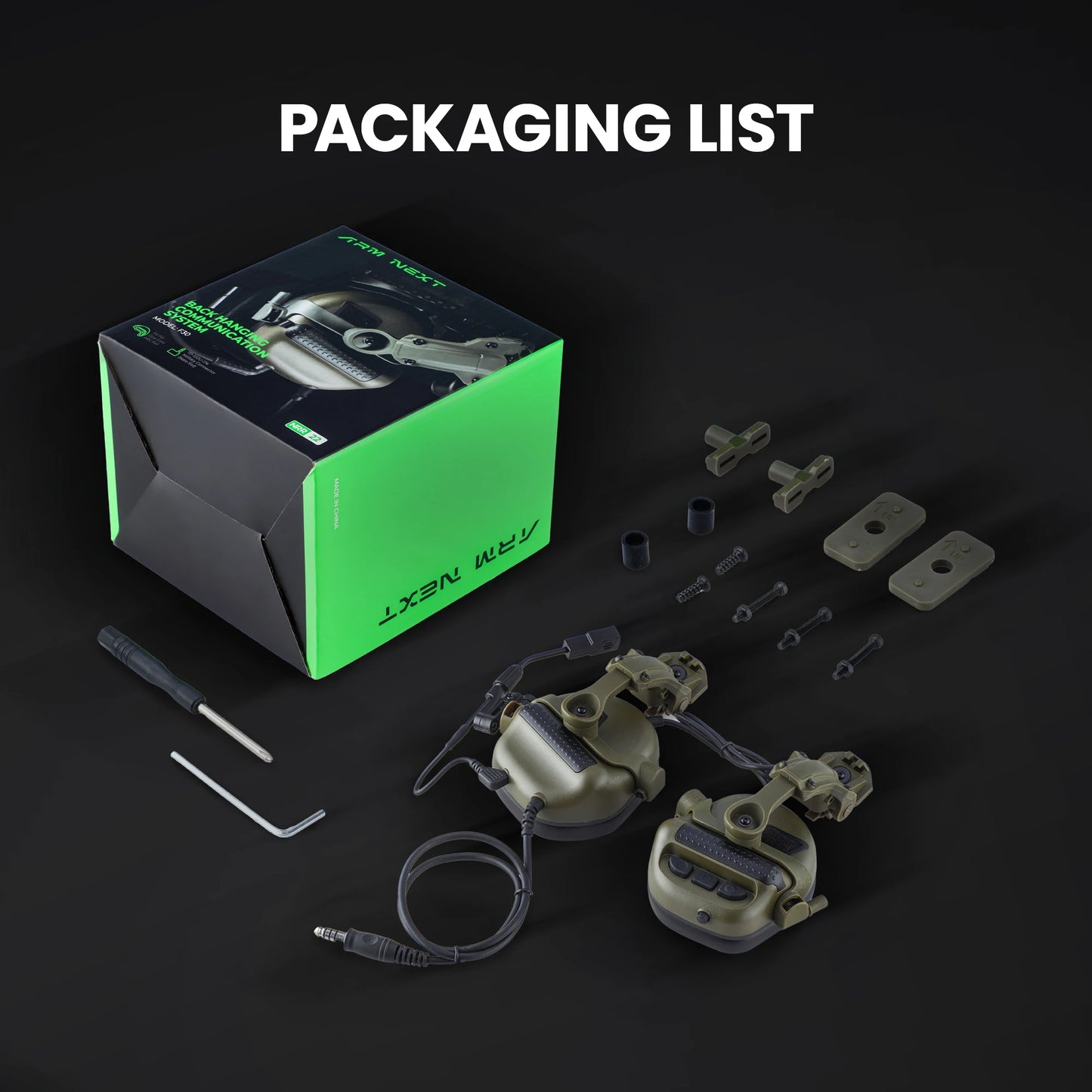 ARM NEXT Tactical Headset Ptt Communication Earphone