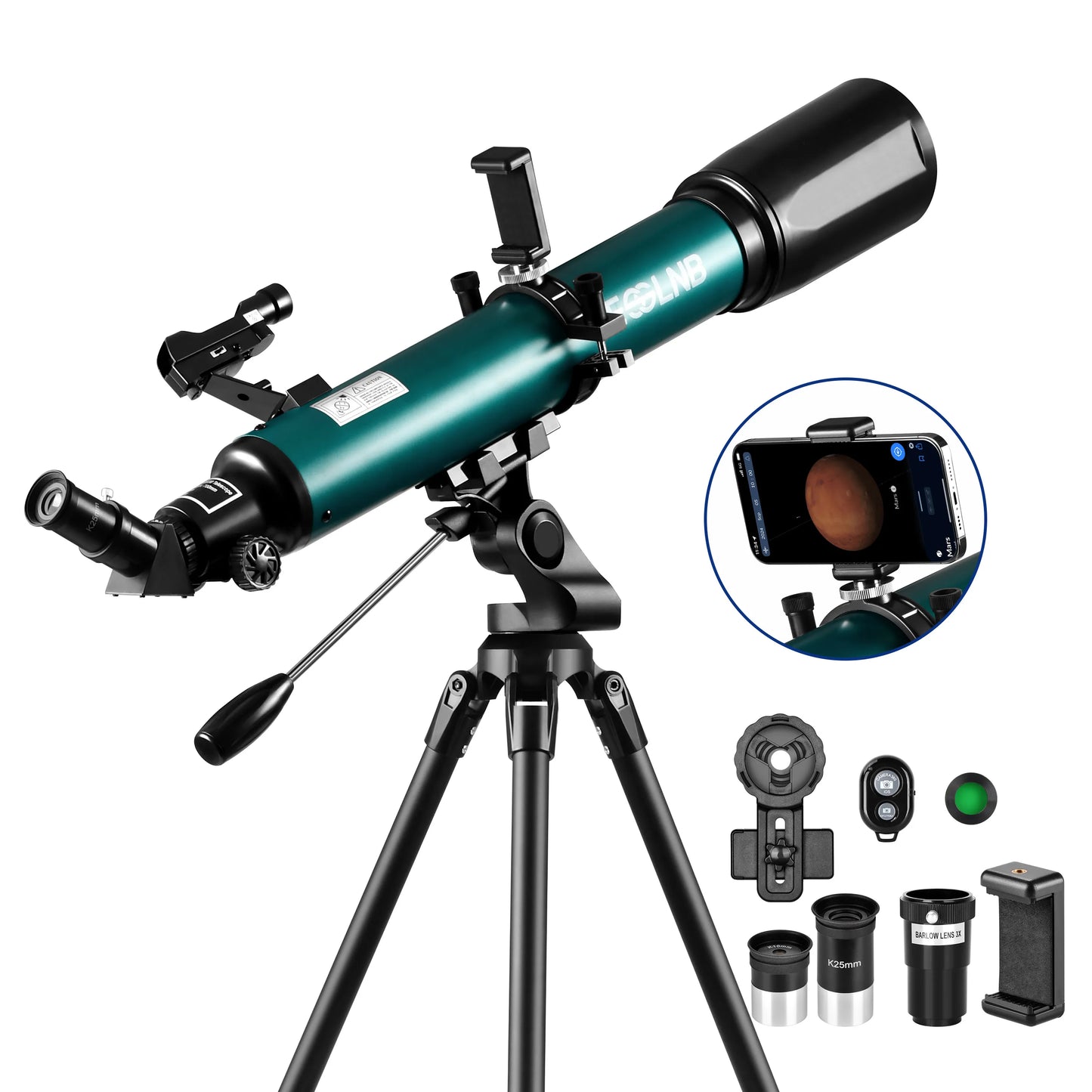 Astronomical Telescope 210x Magnification With Mobile Holder Stargazing App