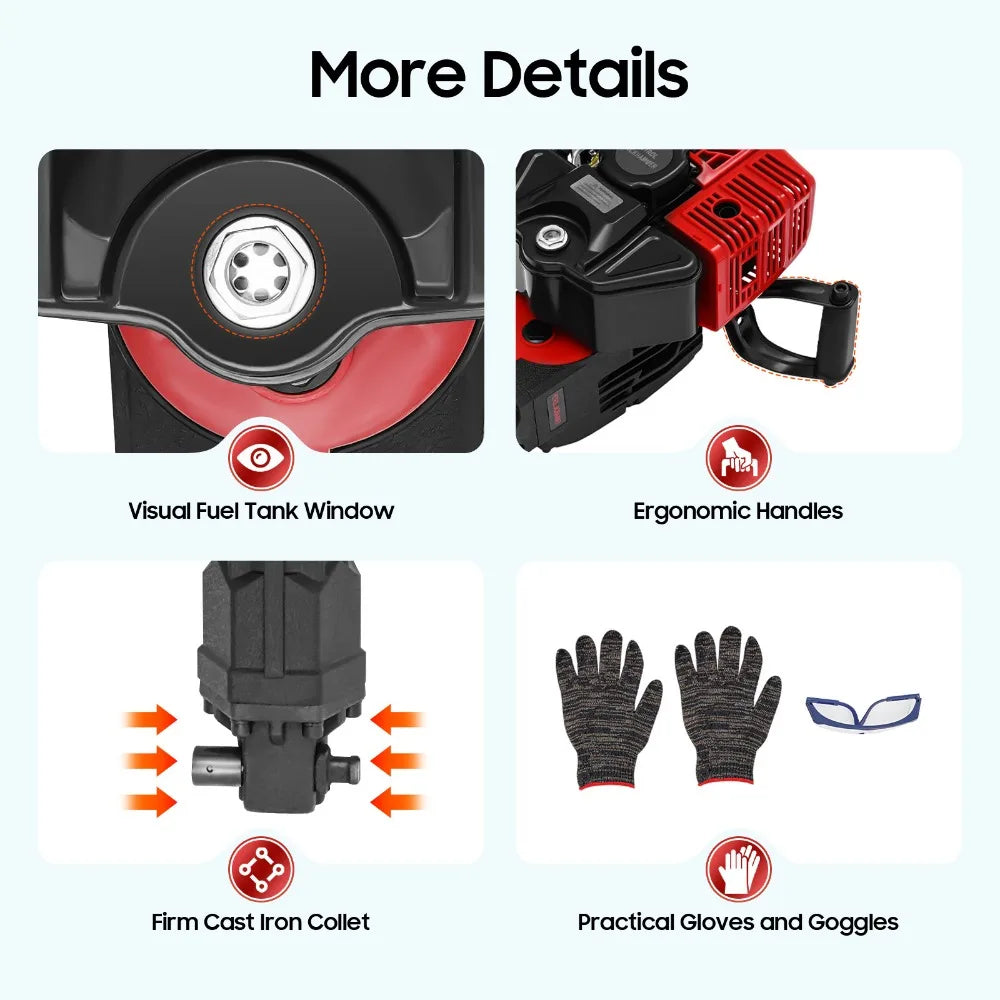 Handheld Trencher Digger 52CC Gas Powered Garden Tree Digger