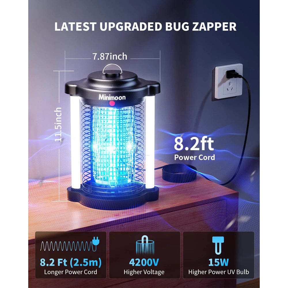 Outdoor Bug Zapper Minimoon Dual LED 4200V 15W IPX4 Trap