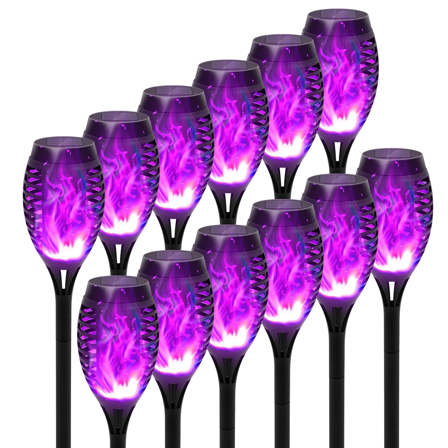 Solar Flame Torch Lights LED Outdoor Lawn Path Decor