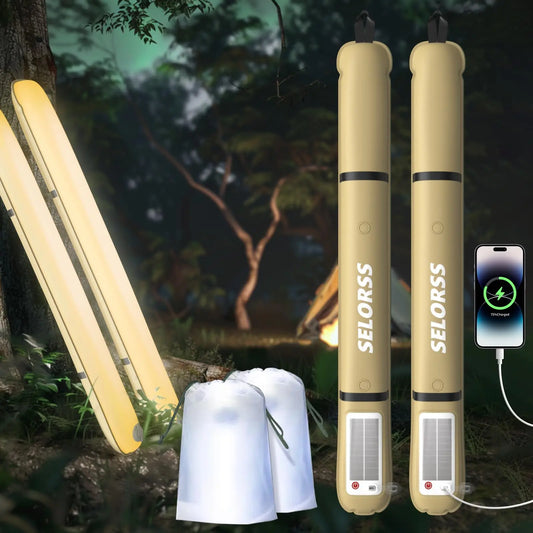 Solar Camping Lantern 2000mAh Folding Portable Waterproof USB Type C