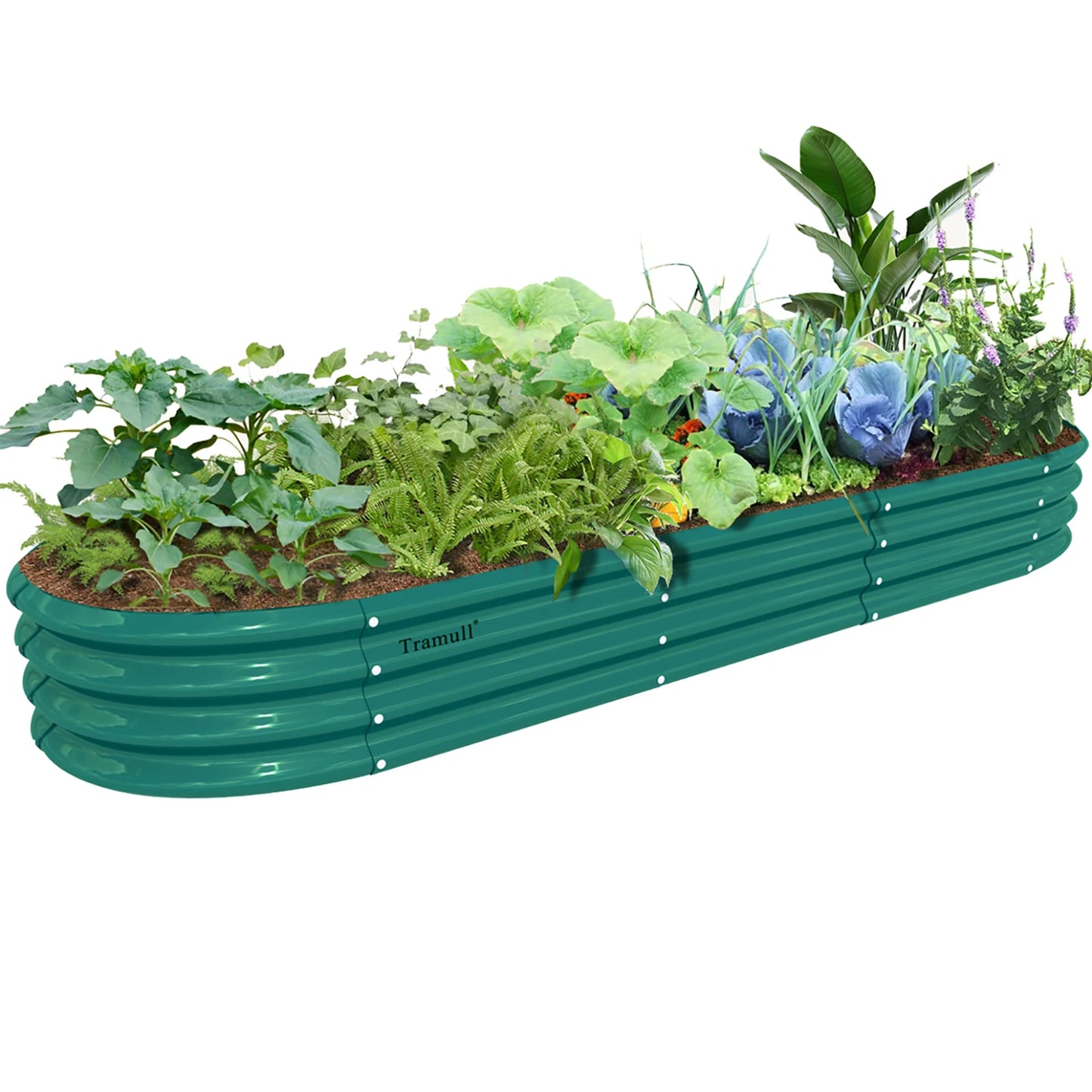 Tramull Galvanized Raised Garden Bed Planter for Vegetables and Herbs
