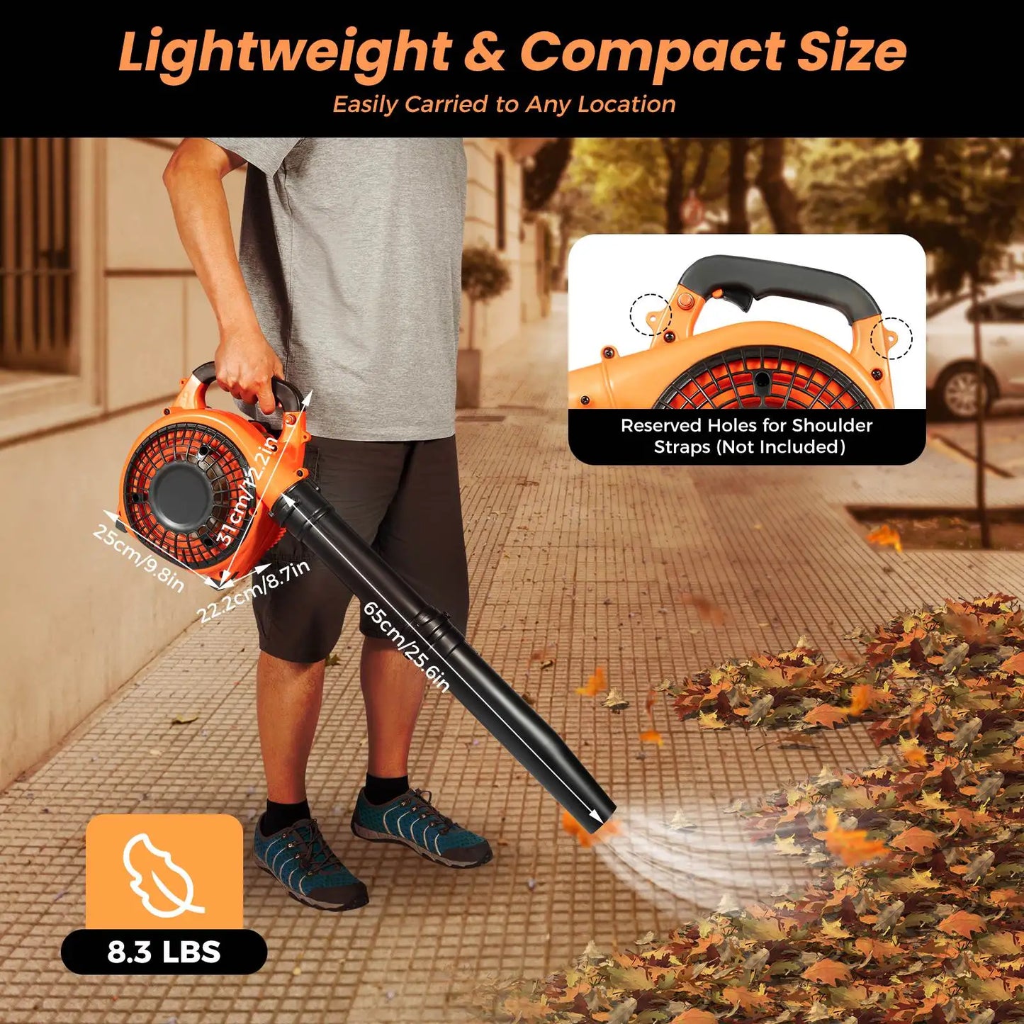 Gas Leaf Blower 25.4cc 2 Stroke Commercial Handheld Tool