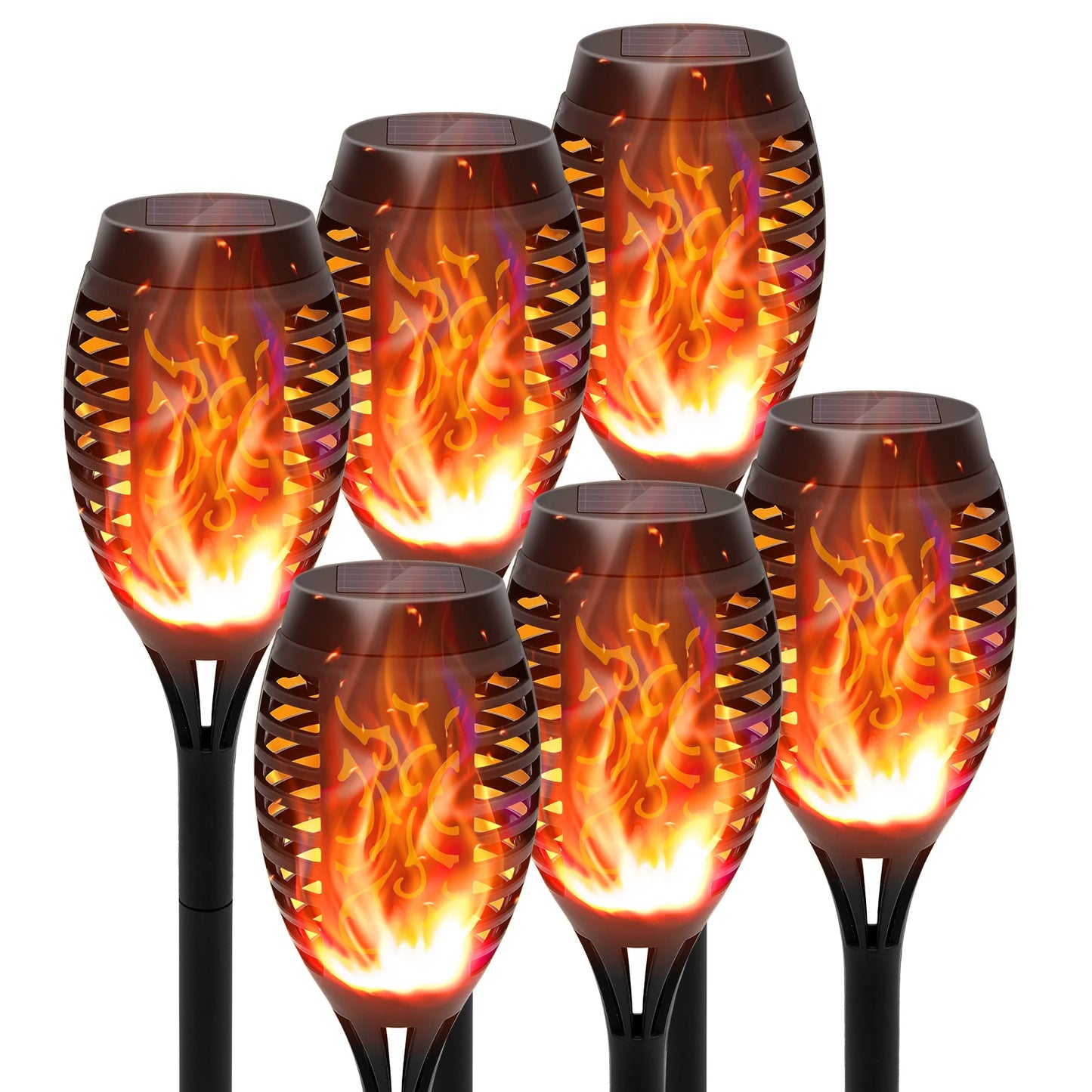 Solar Flame Torch Lights LED Outdoor Lawn Path Decor