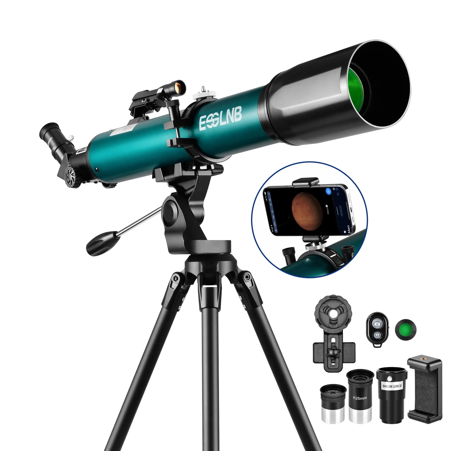 Astronomical Telescope 210x Magnification With Mobile Holder Stargazing App