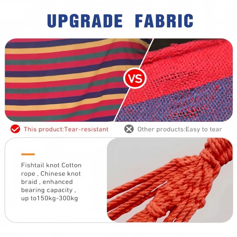 SHXI Outdoor Double Hammock Canvas Portable Indoor Outdoor