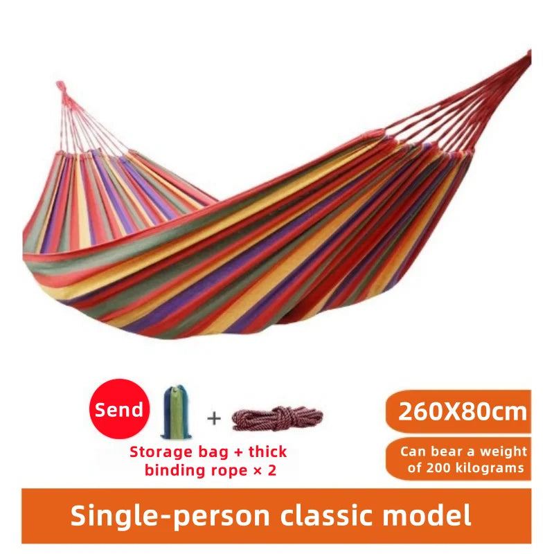 SHXI Outdoor Double Hammock Canvas Portable Indoor Outdoor