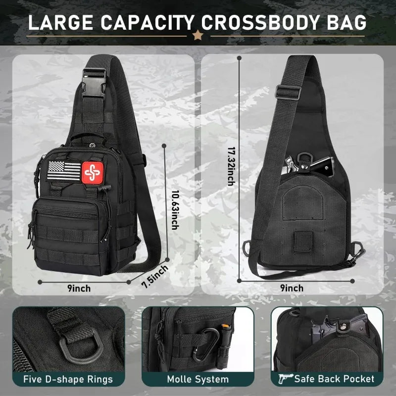 262Pcs Survival Gear Kit With Crossbody Bag And Tent