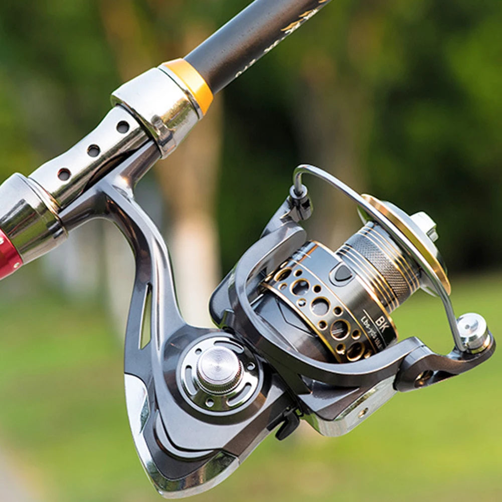 Spinning Fishing Reel With Wood Handle For Saltwater And Freshwater