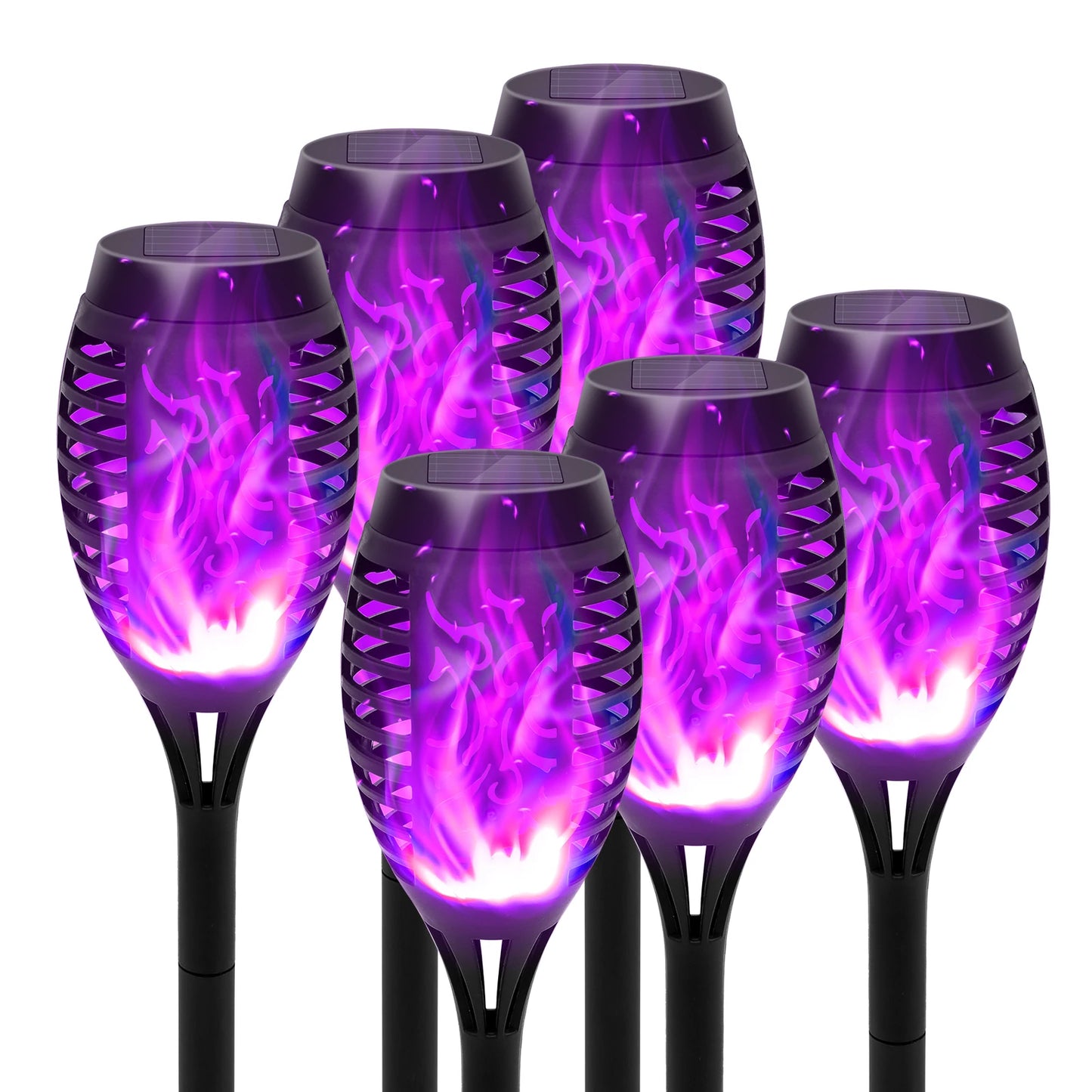 Solar Flame Torch Lights LED Outdoor Lawn Path Decor