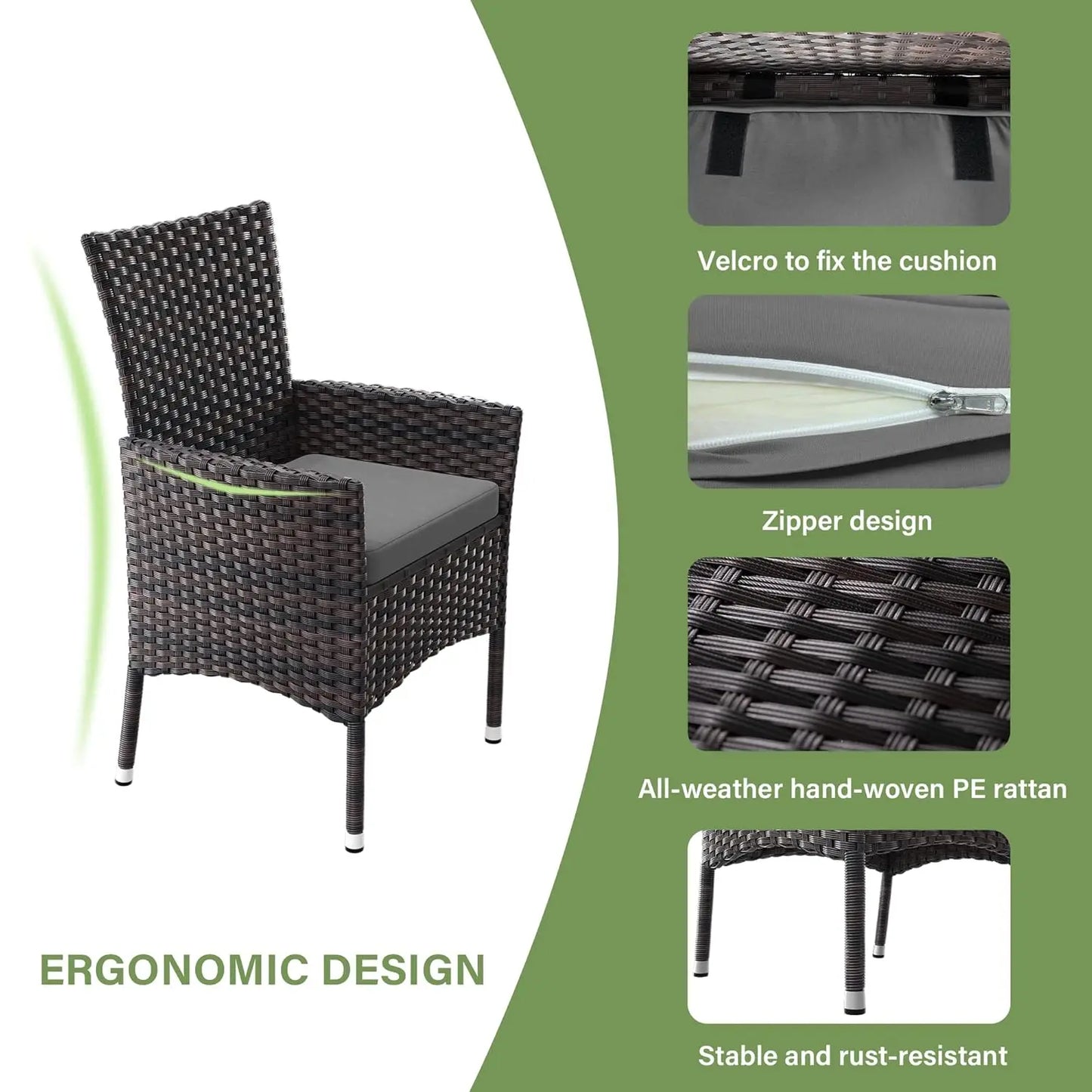 10-Piece All-Weather Wicker Patio Dining Set With Tempered Glass