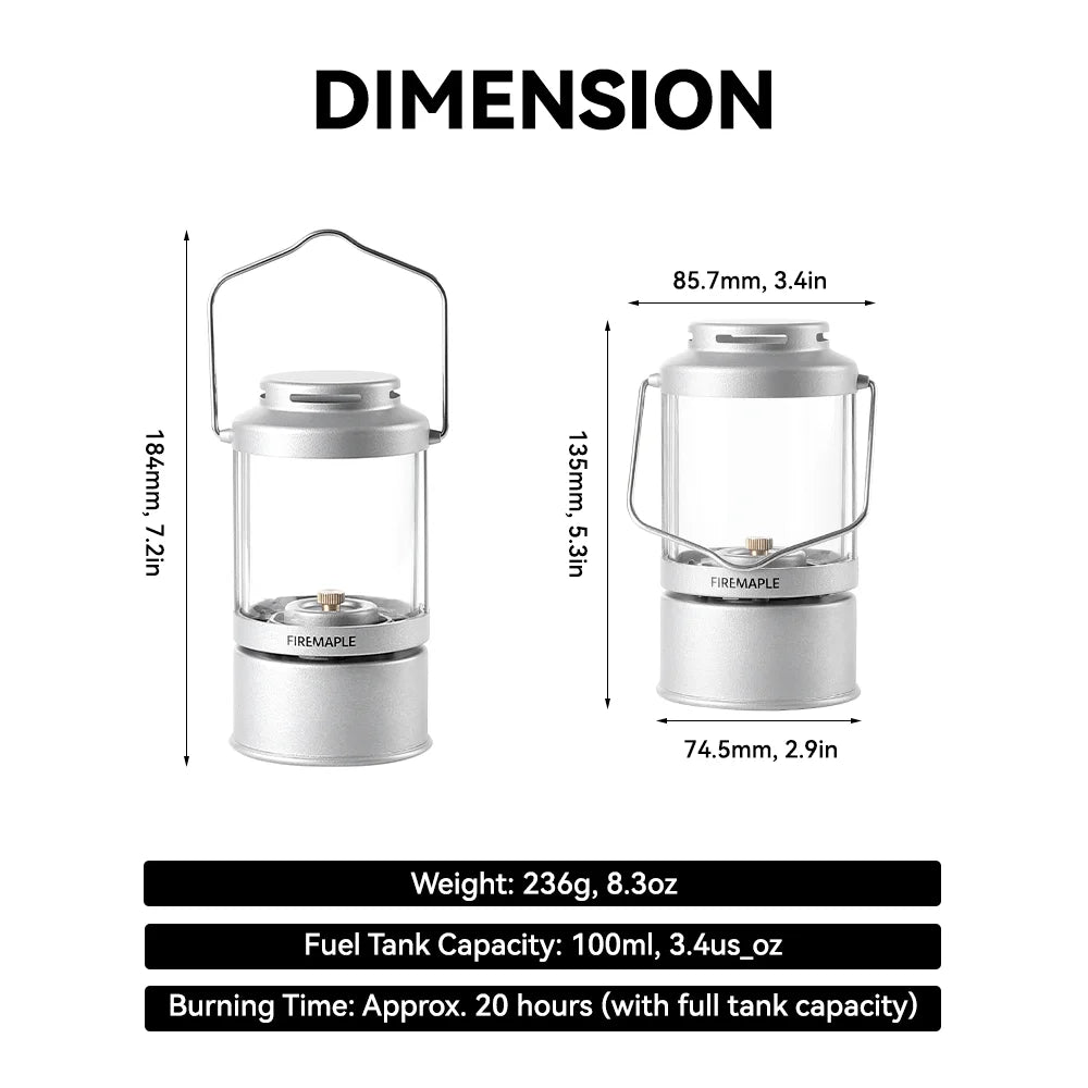 Fire Maple Aurora Oil And Candle Lantern For Camping