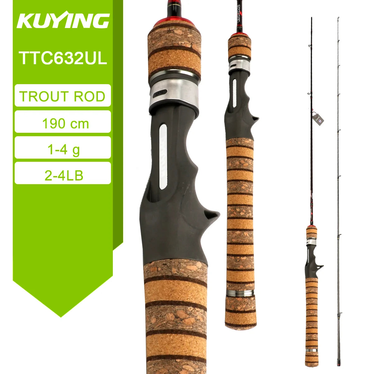 Kuying Carbon Fishing Lure Rod for Casting Spinning River
