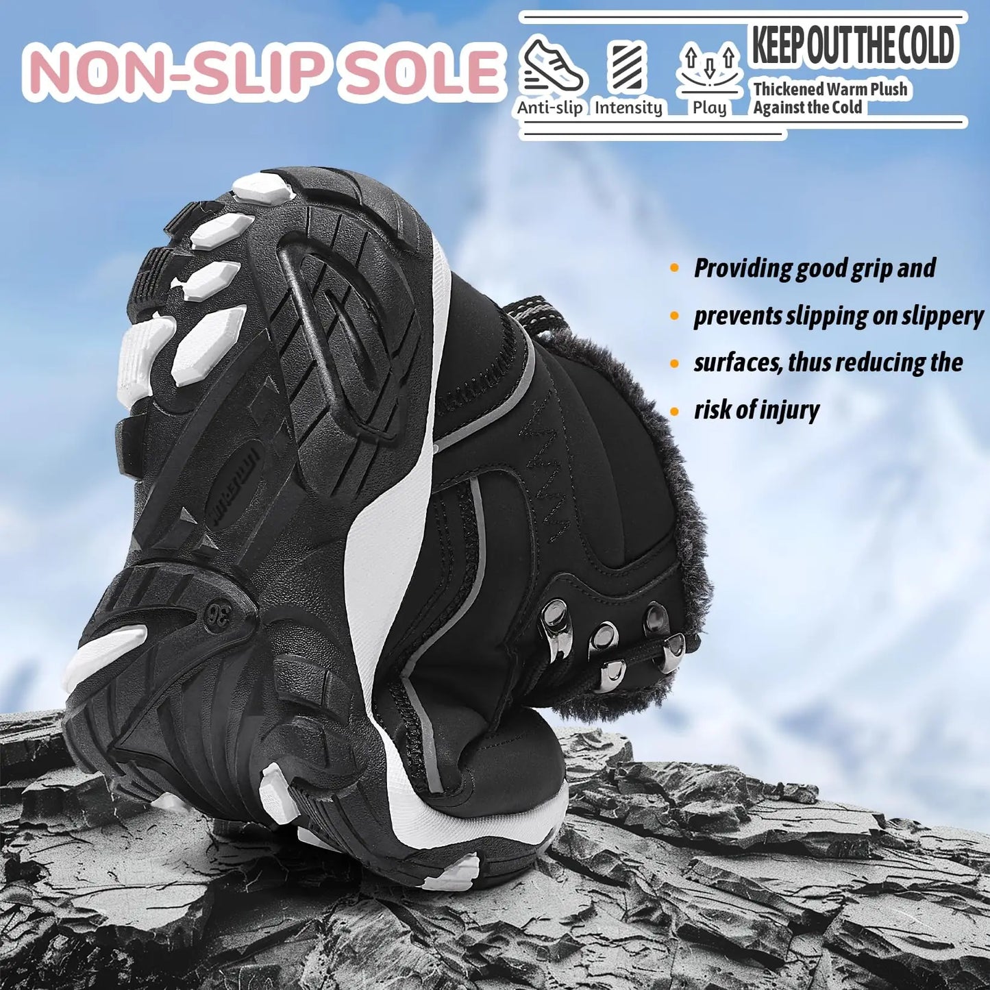 Womens Winter Hiking Boots Waterproof Non Slip Warm Lined