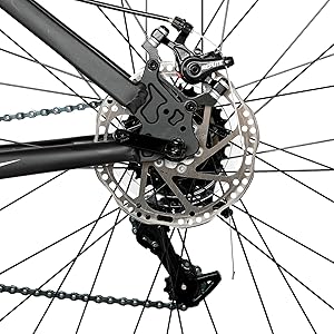 HILAND 29 Inch Mountain Bike with 21 Speed Aluminum Frame Shimano Gearbox Disc Brake Suspension Fork Black Blue