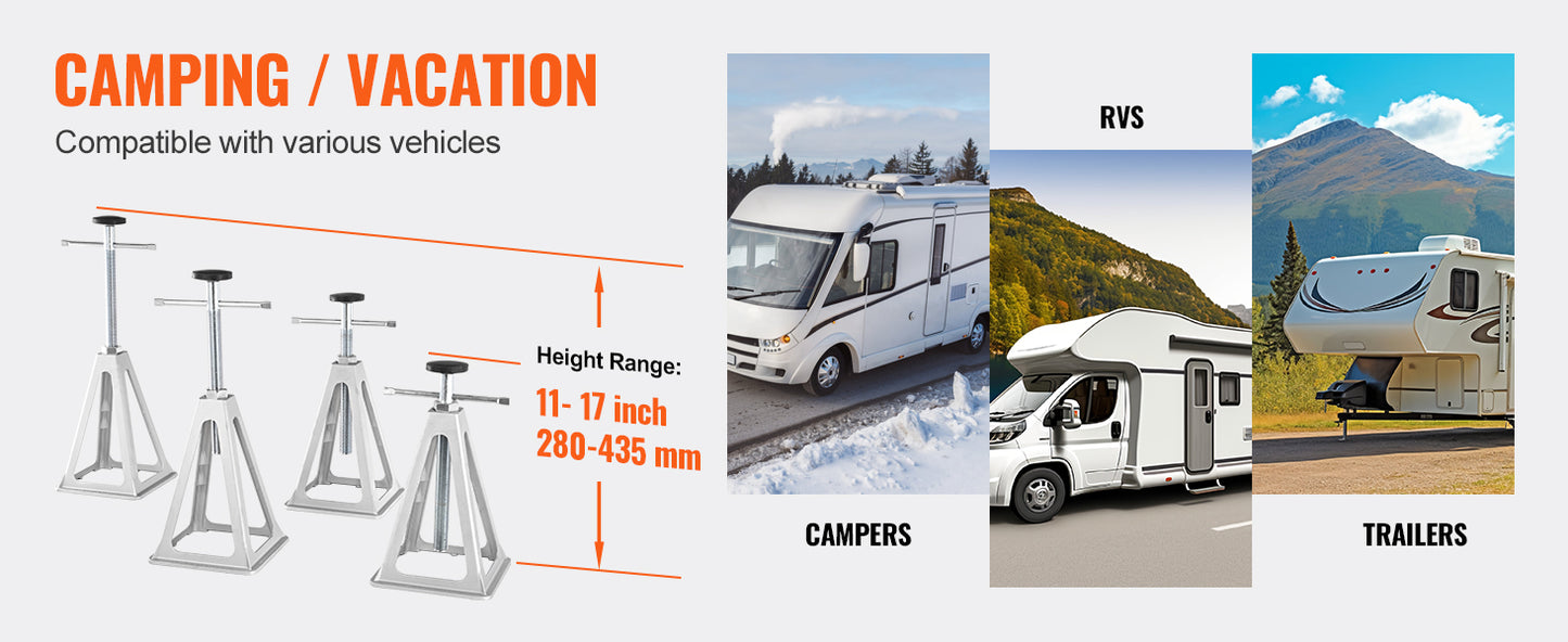 SucceBuy RV Stabilizer Jacks 4 Pack Aluminum Leveling Jacks