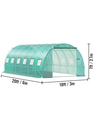 VEVOR Walk In Tunnel Greenhouse With Galvanized Frame Waterproof Cover