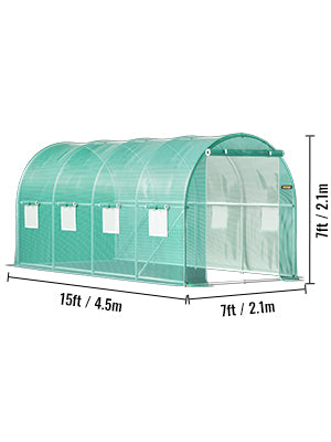 VEVOR Walk In Tunnel Greenhouse With Galvanized Frame Waterproof Cover