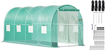 VEVOR Walk In Tunnel Greenhouse With Galvanized Frame Waterproof Cover