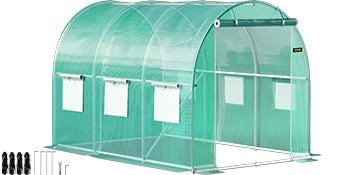 VEVOR Walk In Tunnel Greenhouse With Galvanized Frame Waterproof Cover